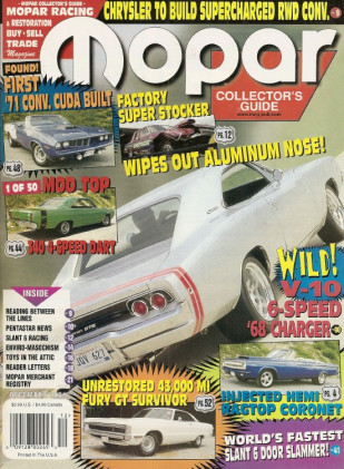 MOPAR COLLECTORS GUIDE 2001 DEC - WORLDs FASTER SLANT 6, MOD TOP DART